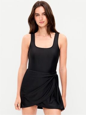 Old Navy Matte Side Tie Swim Dress